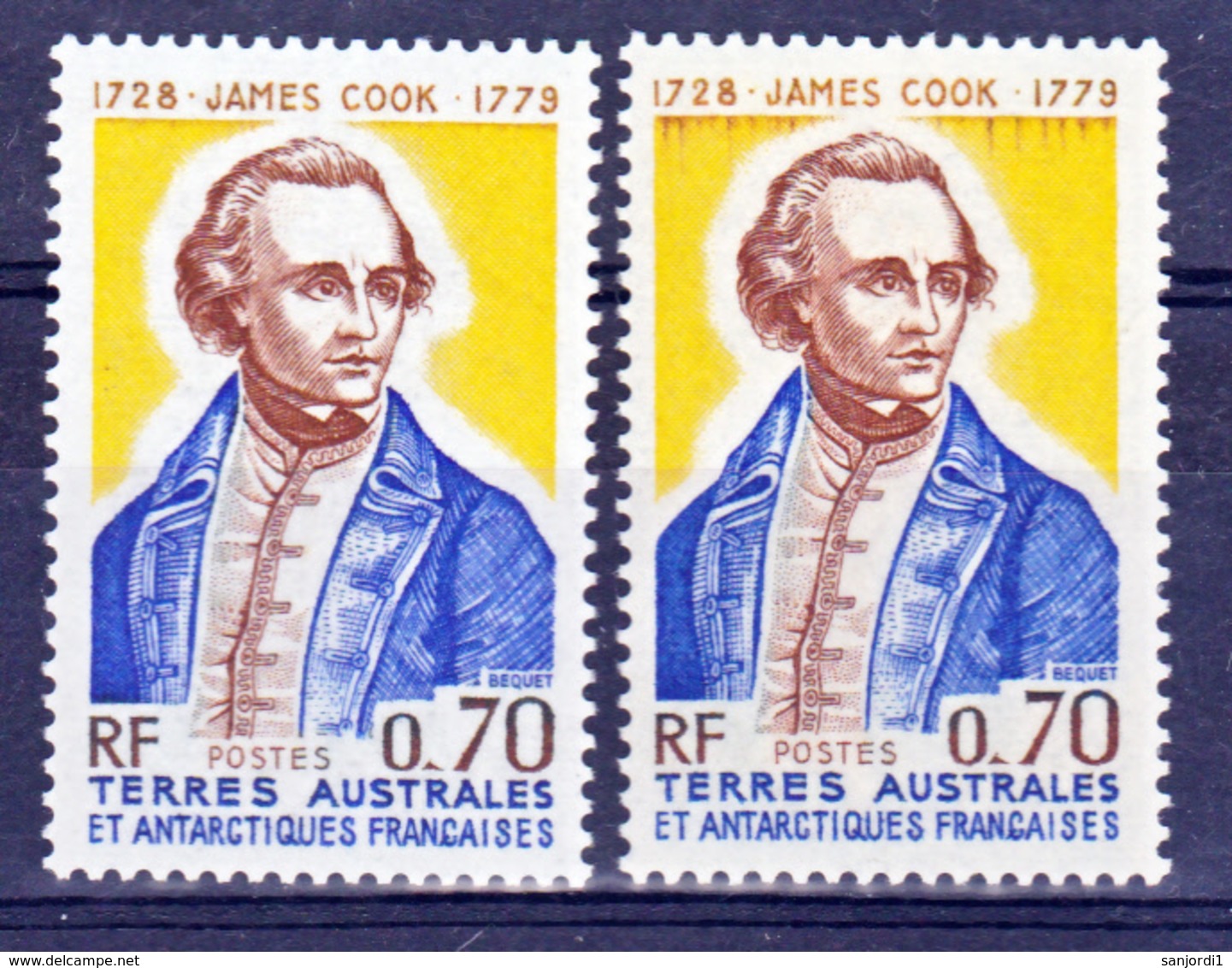 TAAF    63 Cook Variété Coulures Brunes Et Normal Neuf ** MNH Sin Charmela - Nuevos