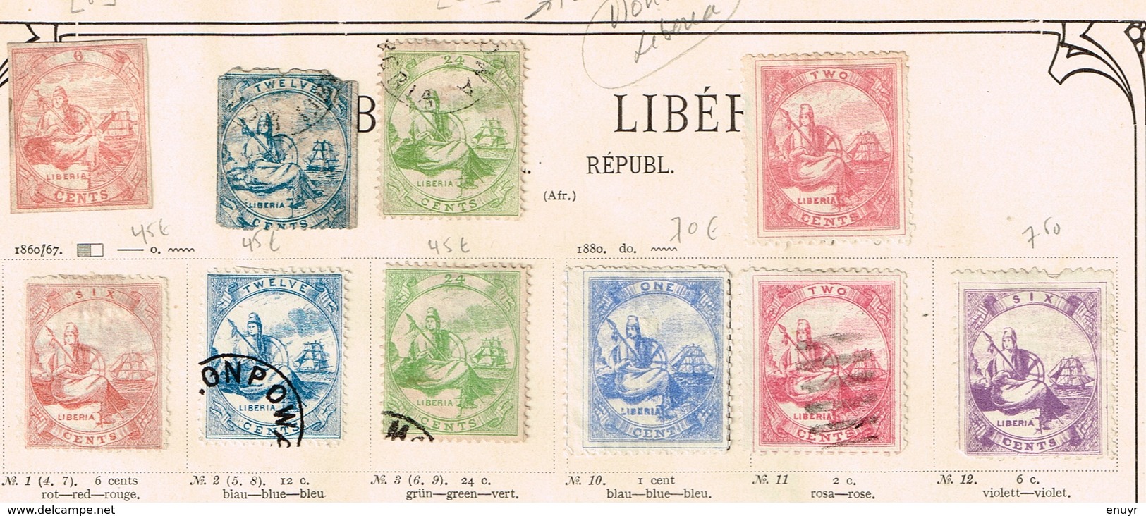 Liberia. Ancienne Collection. Old Collection. Timbres Fiscaux Revenues - Verzamelingen (zonder Album)