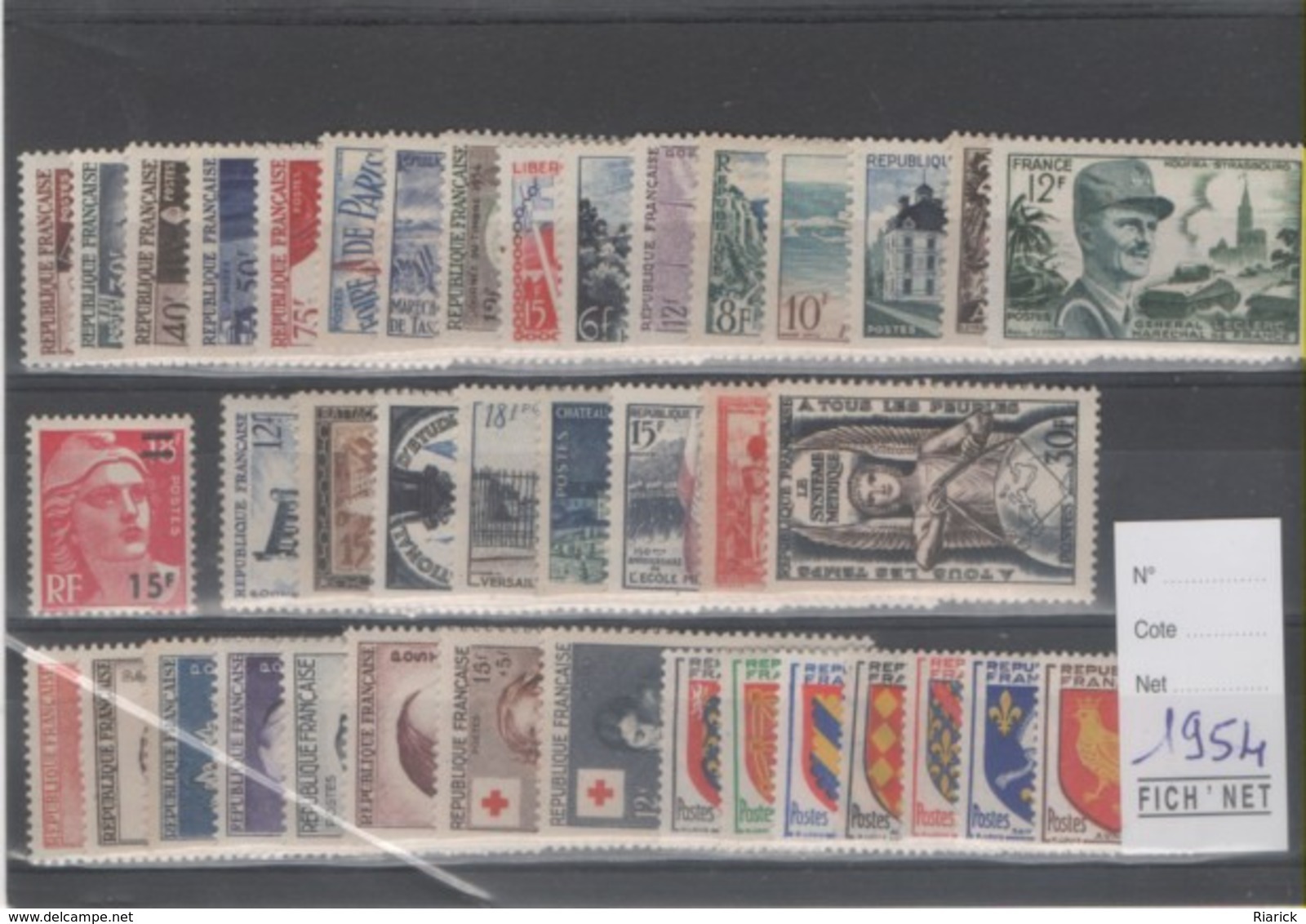 FRANCE ANNEE COMPLETE 1954 XX MNH Neufs - - 1950-1959