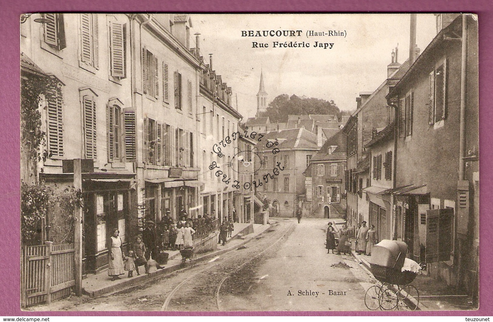 Cpa Beaucourt Rue Frederic Japy  Animée - édition A Schley - Beaucourt