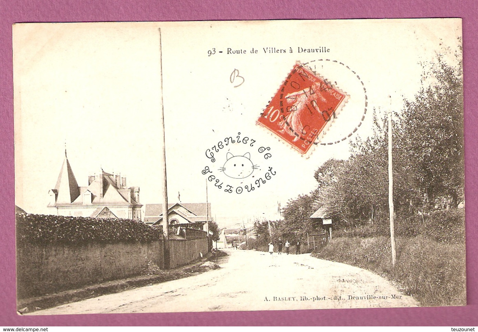 Cpa Route De Villiers A Deauville  - édition A Basley N°93 - Villers Sur Mer