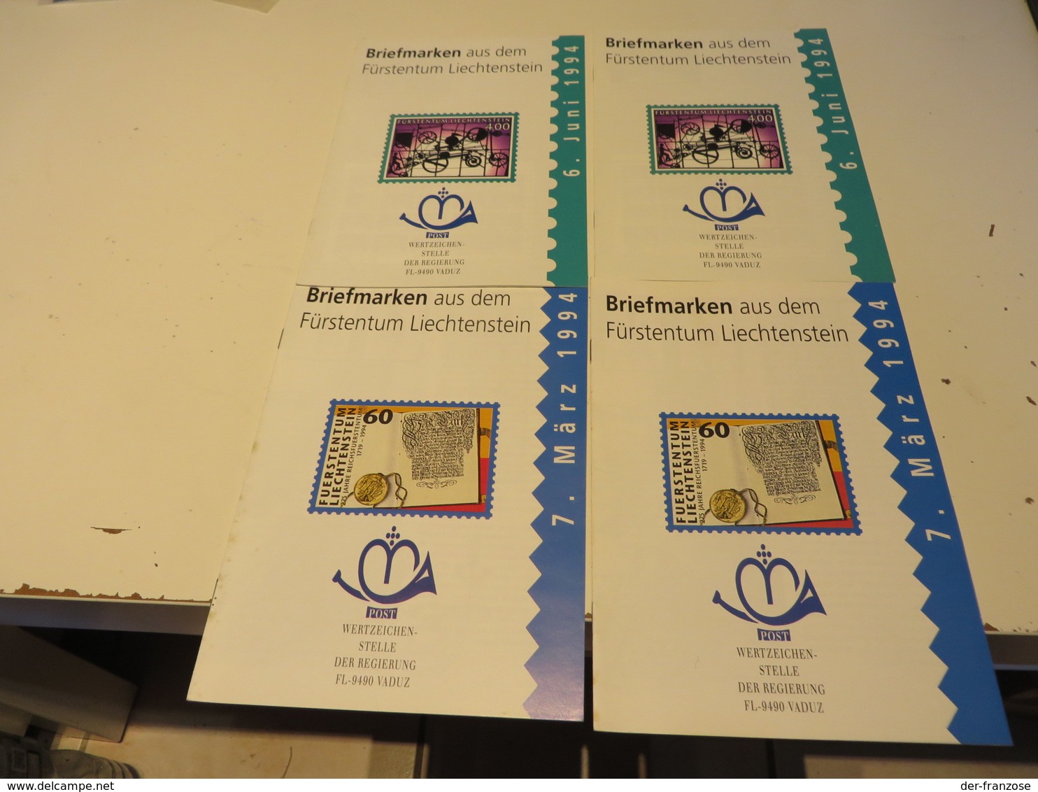 LIECHTENSTEIN  1961 bis 1993 Posten AUSGABEHEFTE mit o / MARKEN 1994 bis 1997 ohne MARKEN