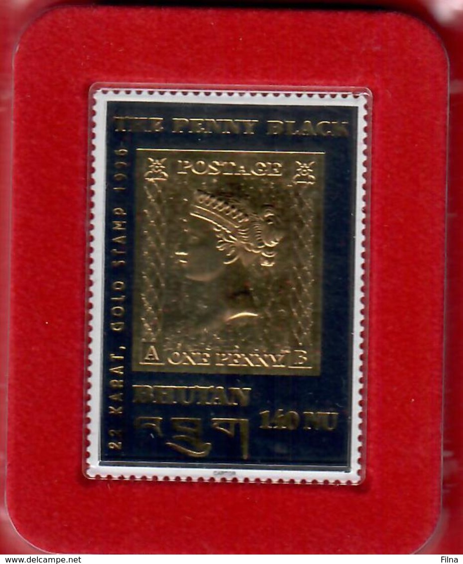 BHUTAN 1996 - FRANCOBOLLO IN ORO - THE PENNY BLACK  - MNH ** - Bhutan