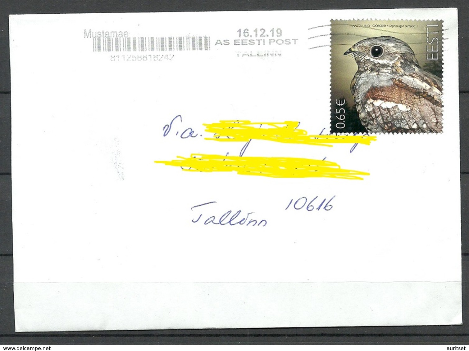 ESTLAND Estonia 2019 Domestic Letter Bird Vogel Des Jahres As Single - Estonia