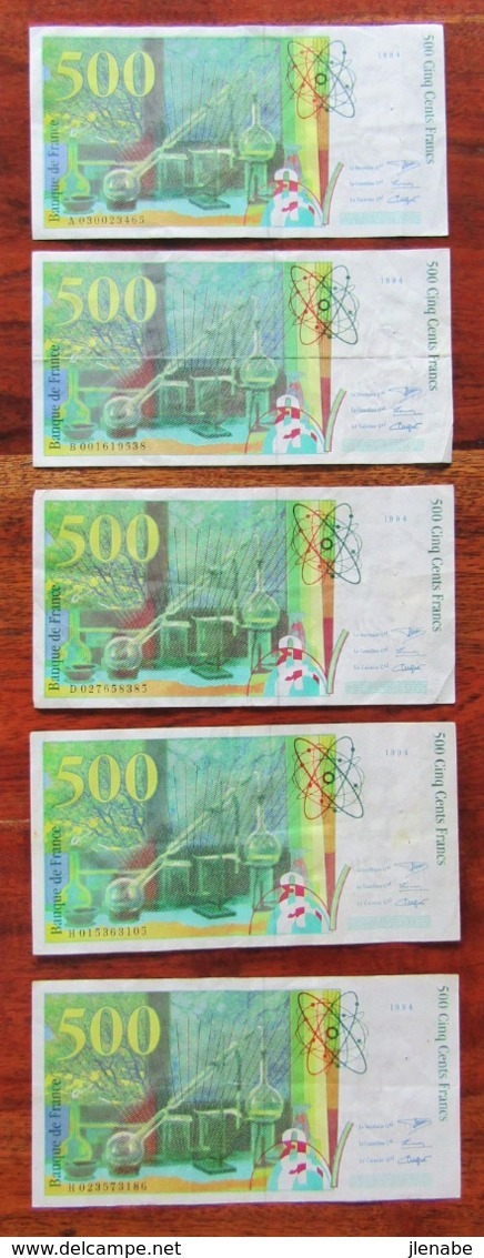 Lot N°1 5 Billets Pierre Et Marie Curie 1994 - Zonder Classificatie