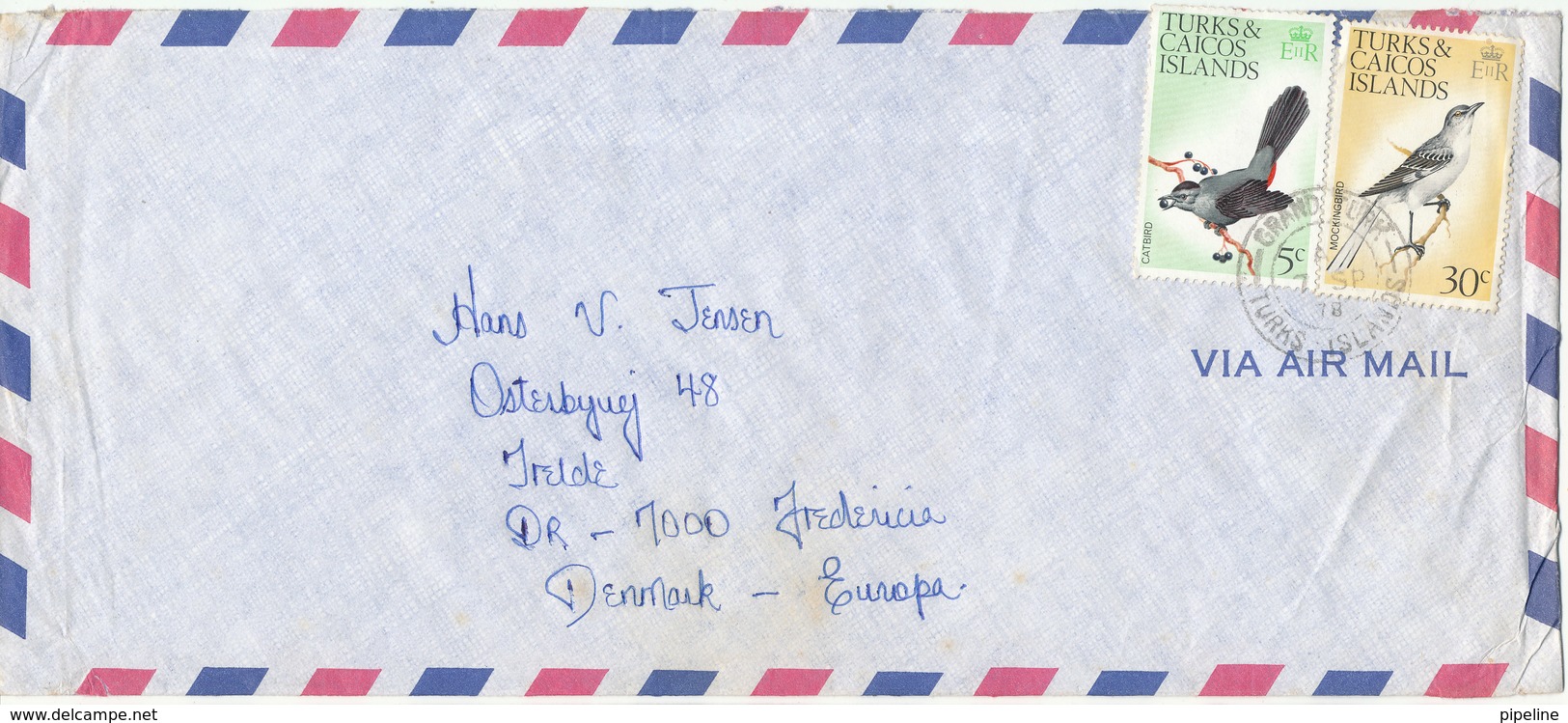 Turks & Caicos Air Mail Cover Sent To Denmark 7-9-1978 Topic Stamps BIRDS - Turks & Caicos (I. Turques Et Caïques)