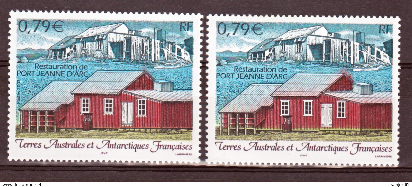 TAAF 350 Port Jeanne D'arc Variété Toits Roses  Et Normal Neuf ** MNH Sin Charmela - Nuevos