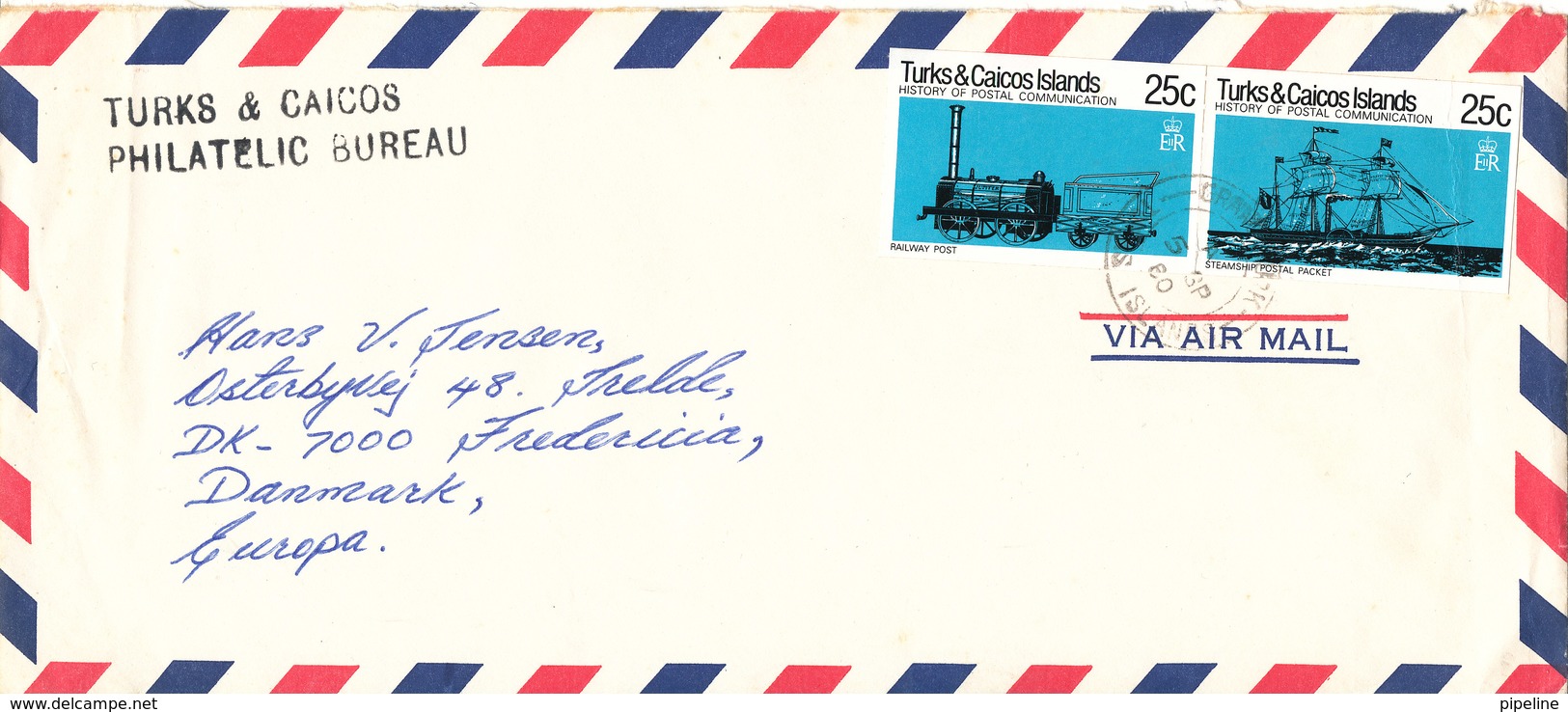 Turks & Caicos Air Mail Cover Sent To Denmark 5-9-1980 Topic Stamps - Turks & Caicos (I. Turques Et Caïques)