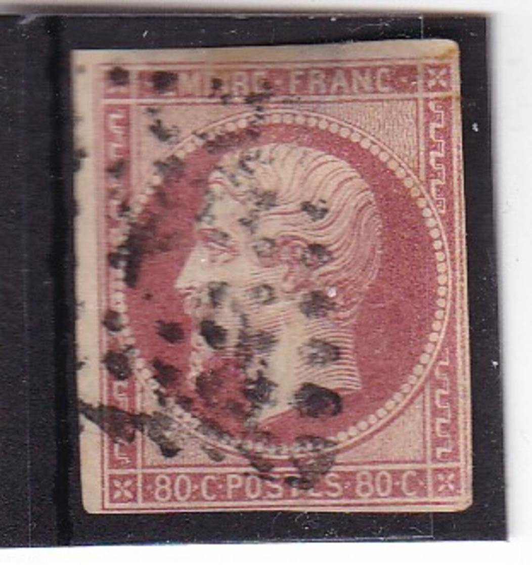 # Z.10914 France Republic 1853 - 61, Value 80 C. Used, Yvert 17, Michel 16: Emperor Napoleon III. - 1853-1860 Napoleone III