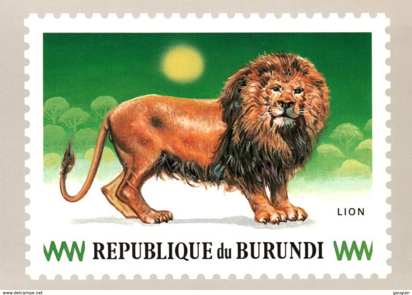 CPM - République Du BURUNDI - LION - Repro Timbre-Poste  ... - Burundi