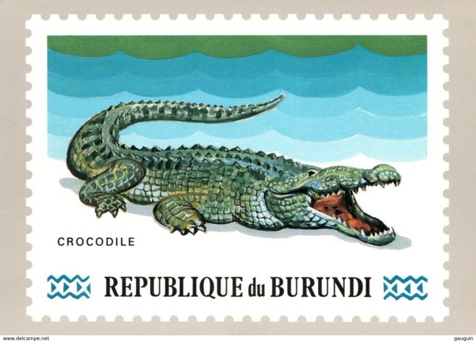 CPM - République Du BURUNDI - CROCODILE - Repro Timbre-Poste  ... - Burundi