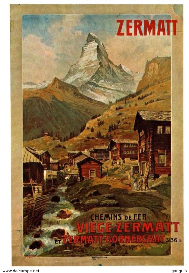 CPM - ZERMATT - AFFICHE CH.de Fer  ... - Zermatt