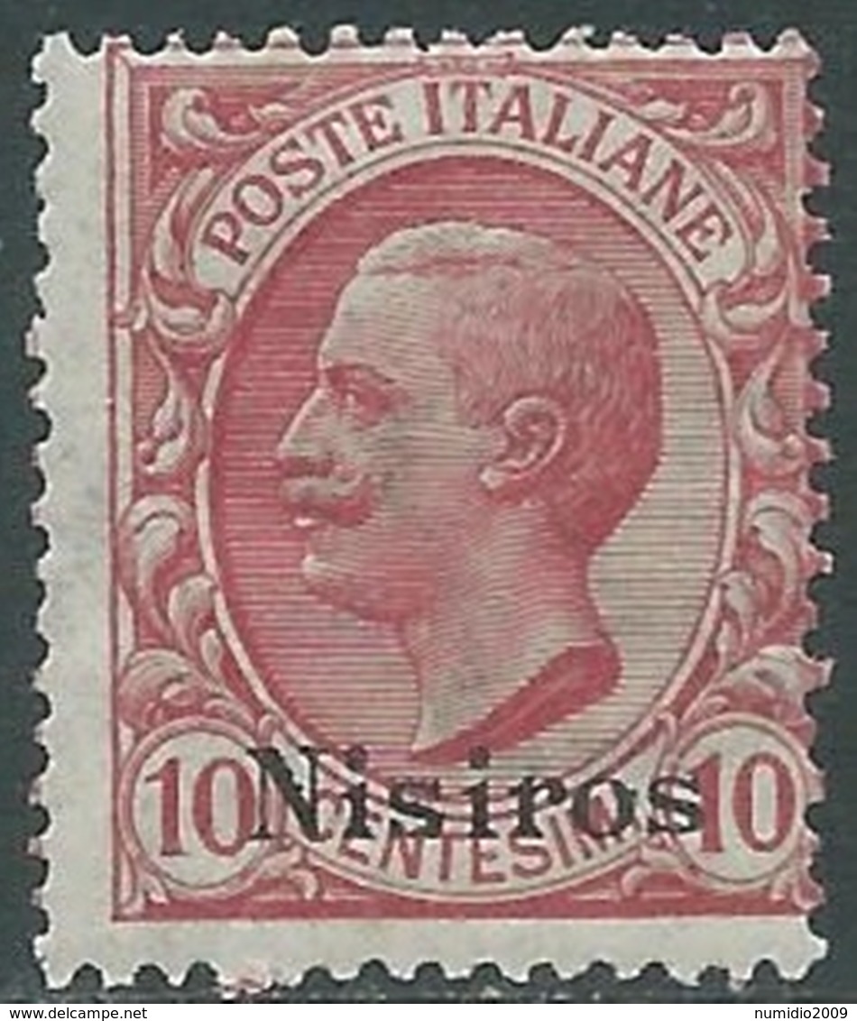 1912 EGEO NISIRO EFFIGIE 10 CENT MNH ** - RB8-6 - Egeo (Nisiro)
