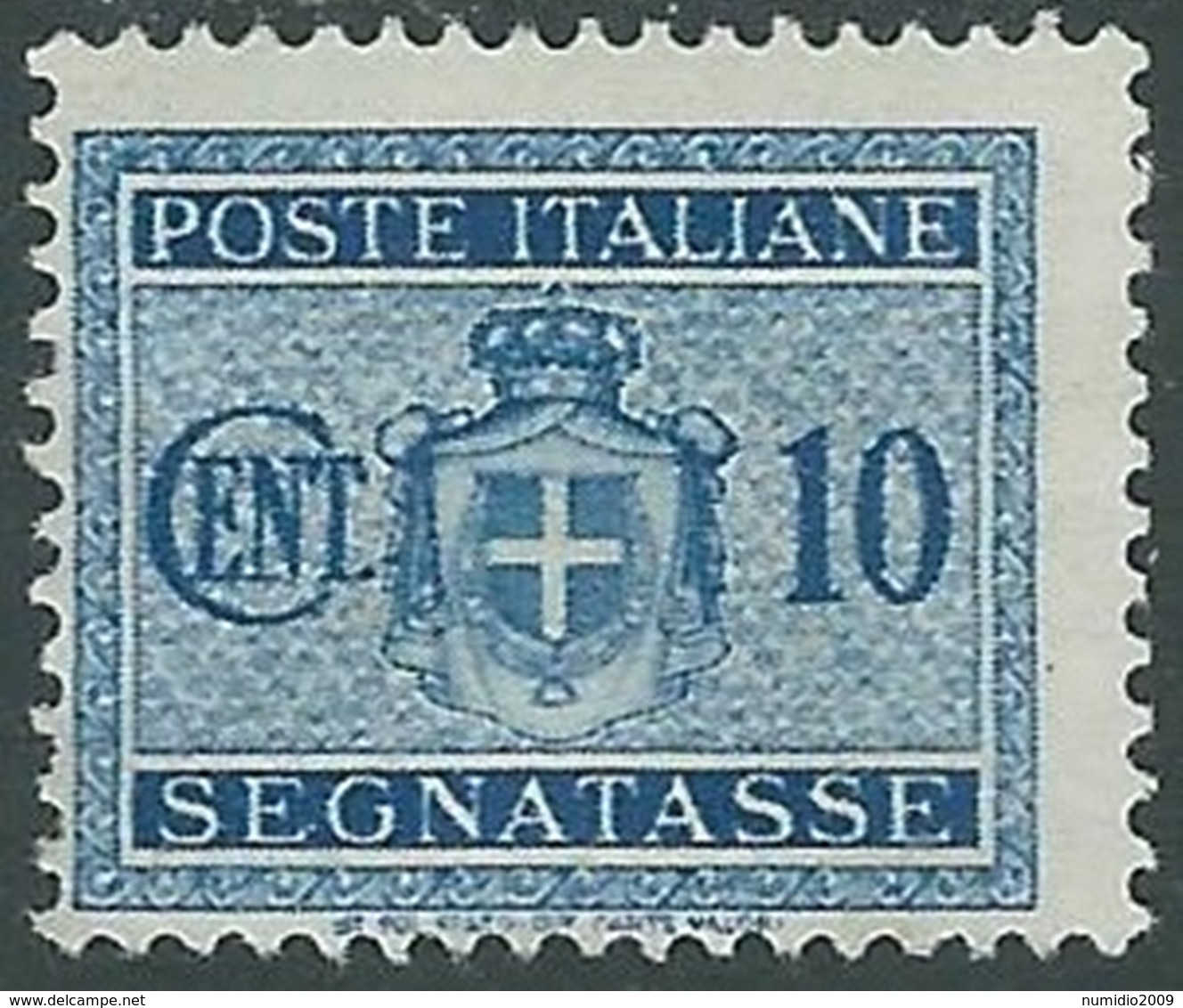 1945 LUOGOTENENZA SEGNATASSE 10 CENT FILIGRANA RUOTA MH * - RB30-8 - Strafport