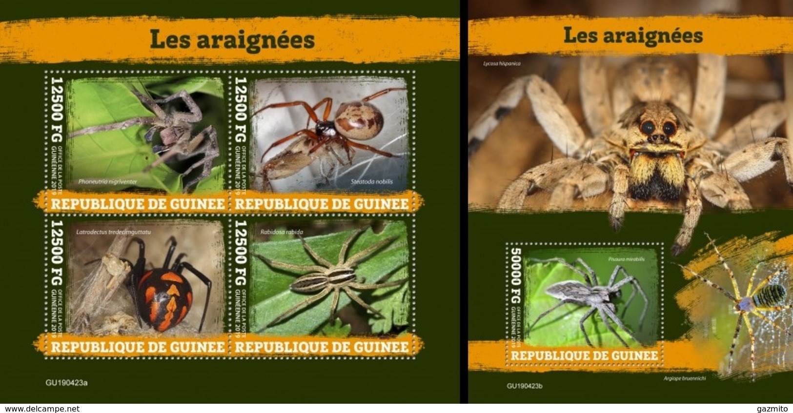 Guinea 2019, Animals, Spiders, 4val In BF +BF - Araignées