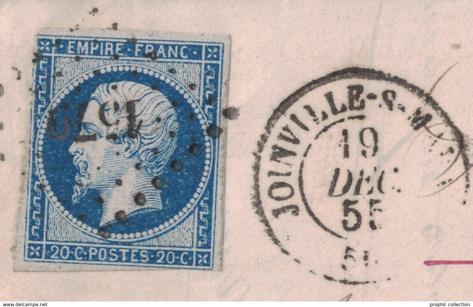 1855 - BOITE RURALE E LOCALISÉE De ST URBAIN (MARNE) Sur LETTRE LAC AFFRANCHIE N° 14 OBL. PC 1579 CAD JOINVILLE - 1849-1876: Periodo Classico