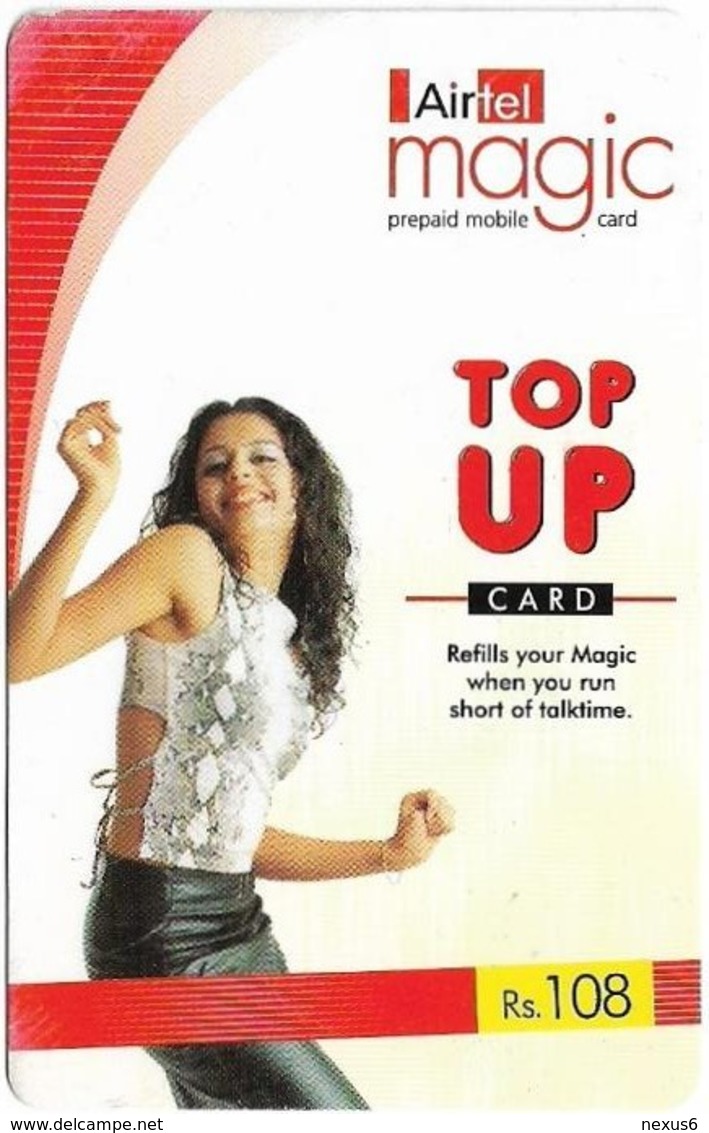 India - Airtel - Magic, Woman Dancing, GSM Refill 108₹, Used - India