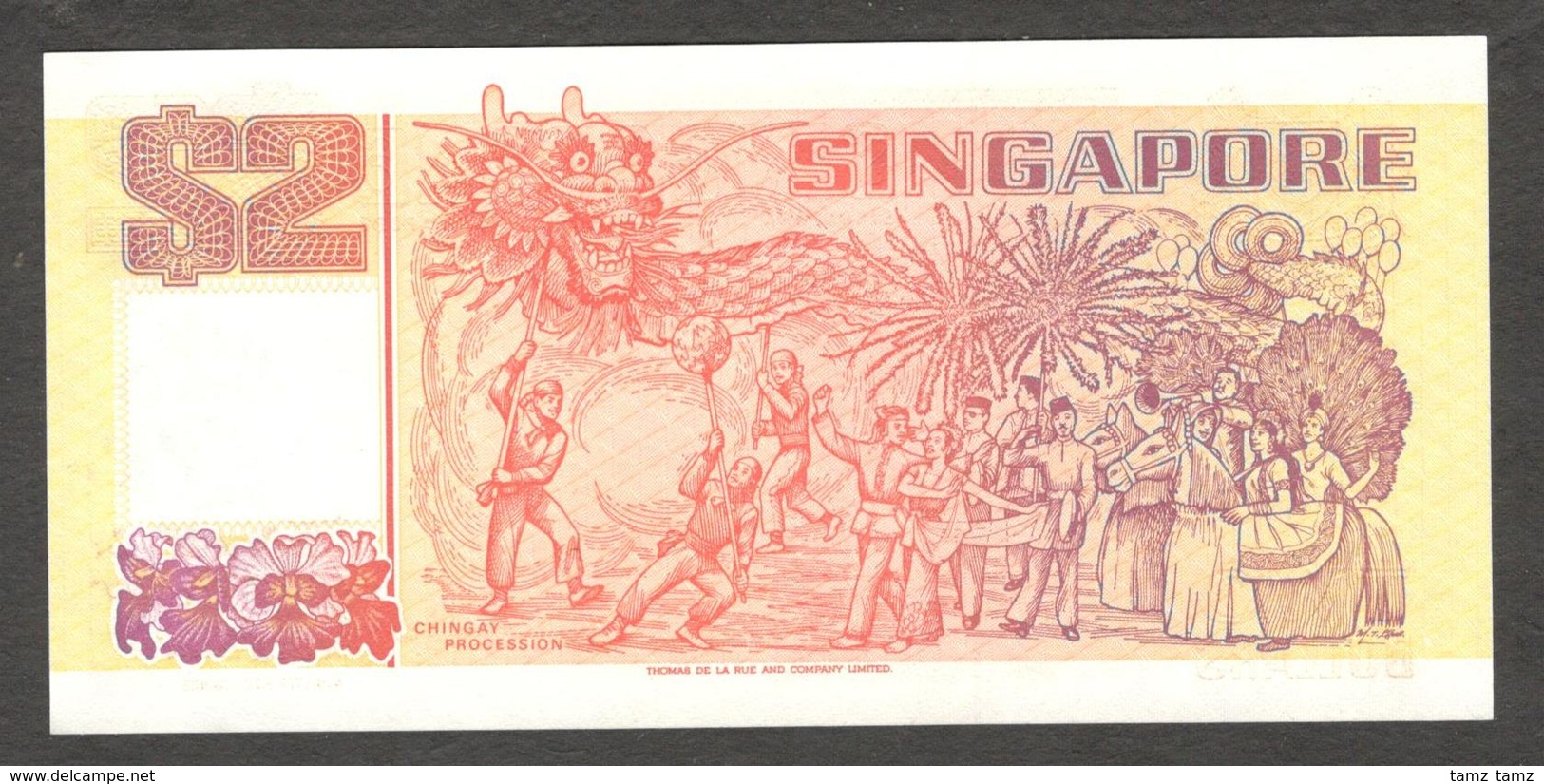 Singapore 2 Dollars Boat 1990 UNC - Singapore