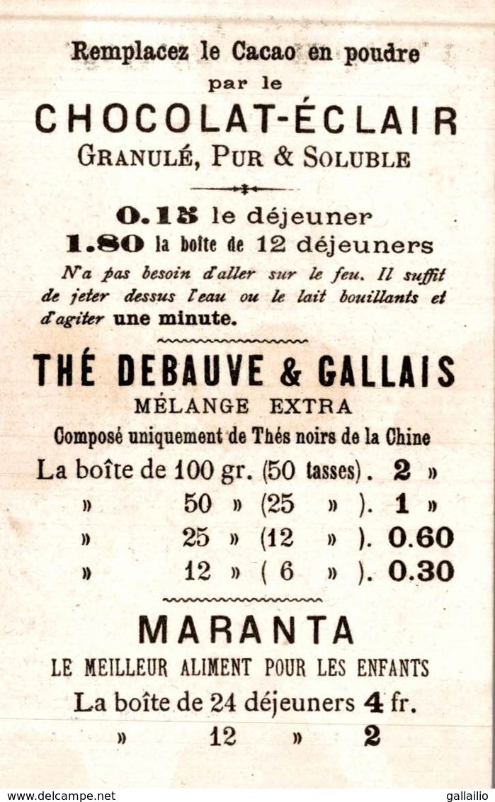 CHROMO CHOCOLAT DEBAUVE ET GALLAIS LA COURSE AUX CERCEAUX - Autres & Non Classés