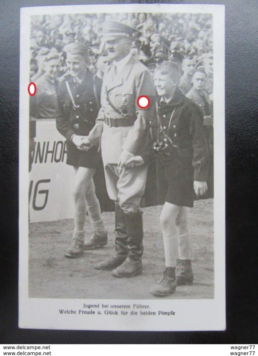 Postkarte Propaganda Hitler Mit Hitlerjugend HJ - Briefe U. Dokumente