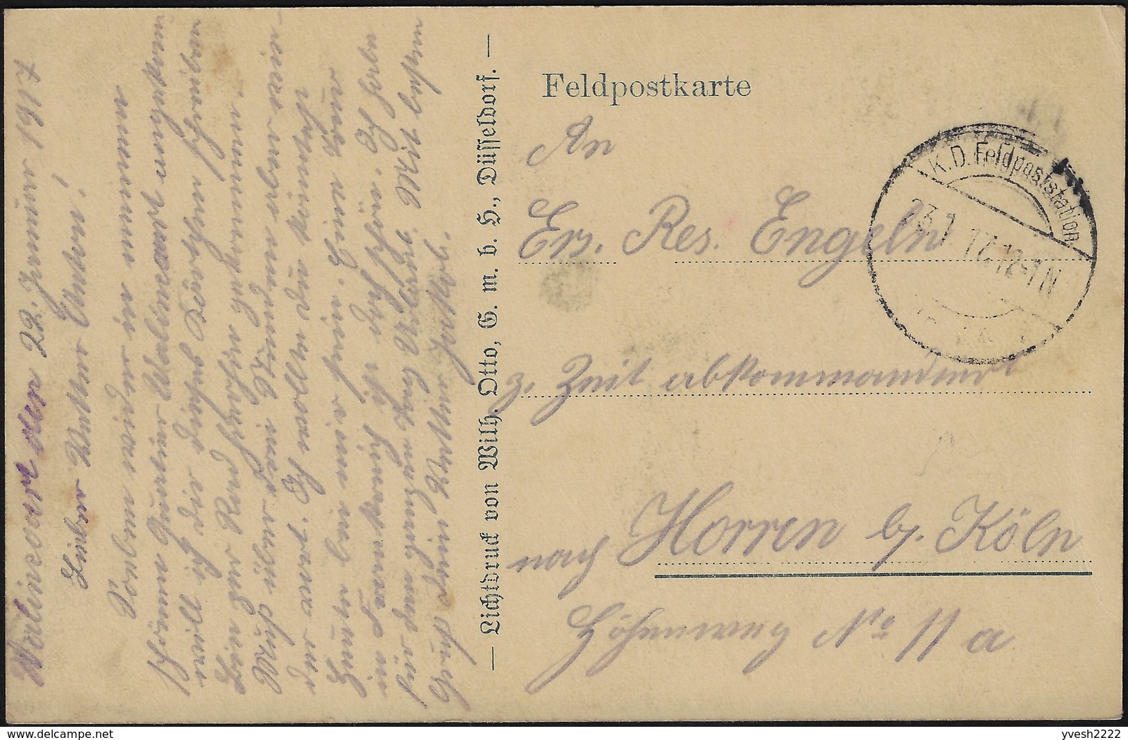 Feldpostkarte 1917. Occupation De La France. Walincourt, Nord. Lazaret, Mairie - Médecine