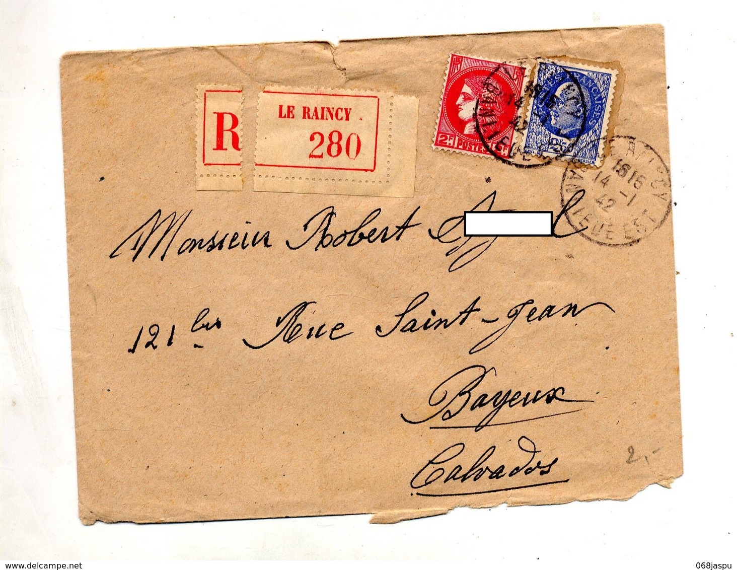 Lettre Recommandée Le Raincy Sur Ceres Petain - Bolli Manuali