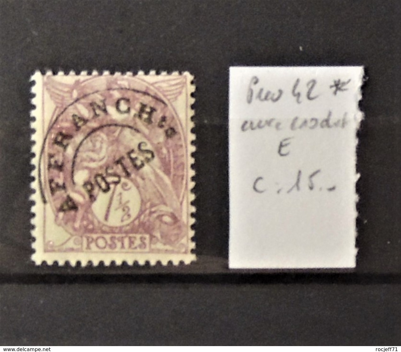 12 - 19 //  France - N° 42 * - MH - Avec Crochet Sur Le E - 1893-1947