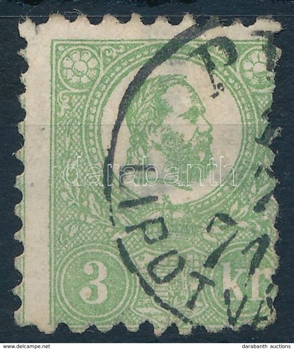 O 1871 Kőnyomat 3kr Képbe Fogazva (140.000) (erős Elvékonyodás, A Bal Felső Sarokfognál Pici Szakadás /  Thin Paper, Sma - Sonstige & Ohne Zuordnung