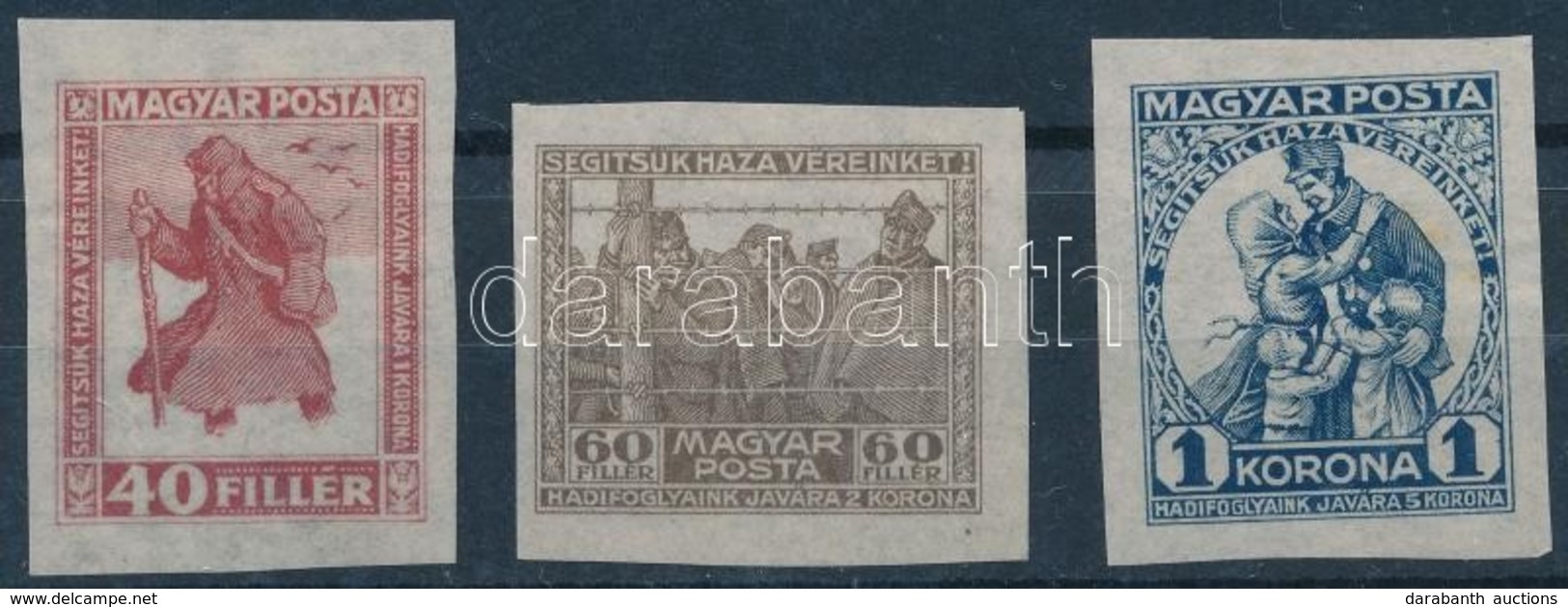 (*) 1920 Hadifogoly Sor Vágott Próbanyomata Cigaretta Papíron - Sonstige & Ohne Zuordnung