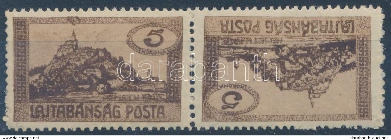 ** 1921 Nyugat-Magyarország VII. 5K Fordított Pár Bodor Vizsgálójellel - Otros & Sin Clasificación