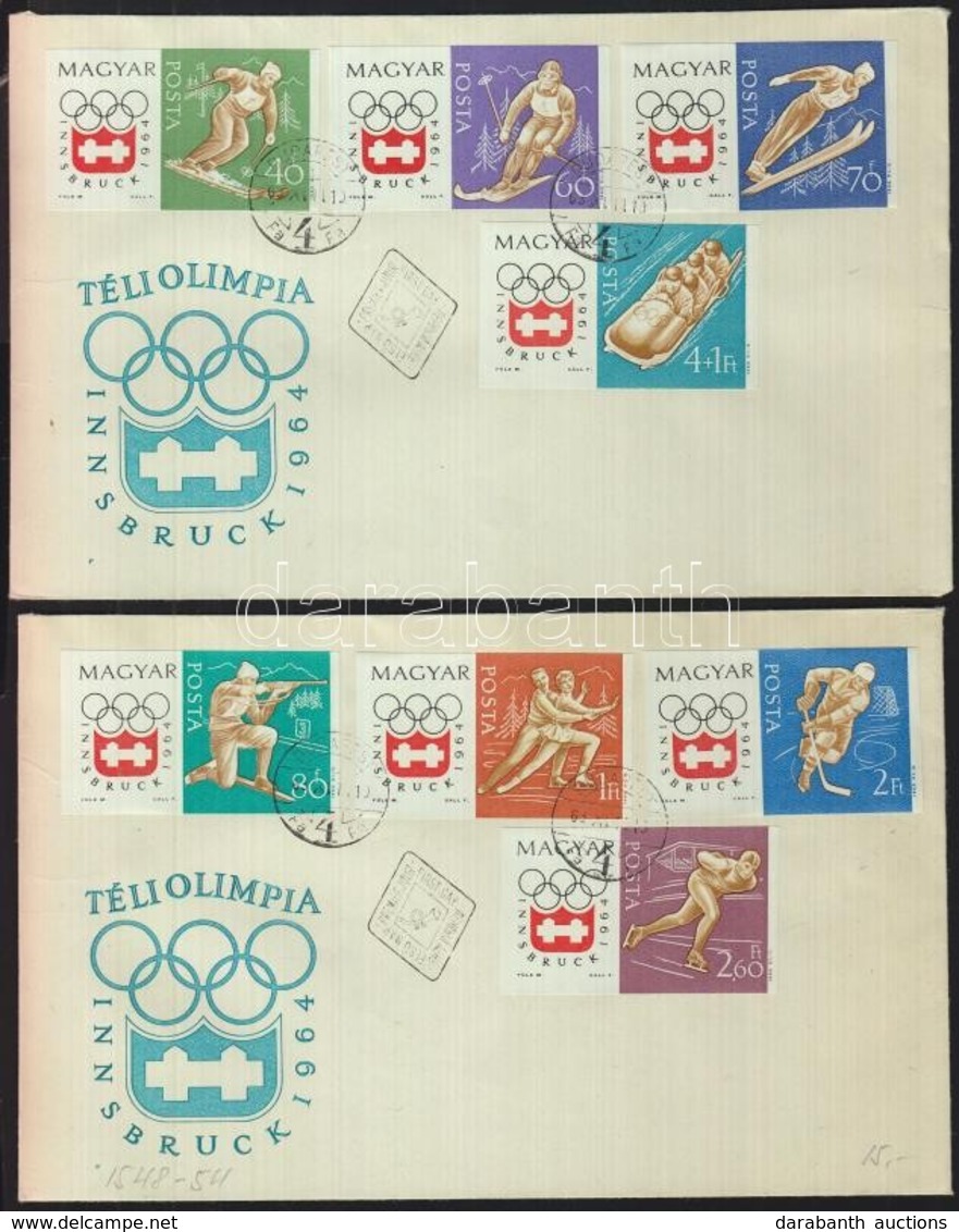 1963 Téli Olimpia (II.)- Innsbruck Vágott Sor 2db FDC-n (3.500) - Otros & Sin Clasificación