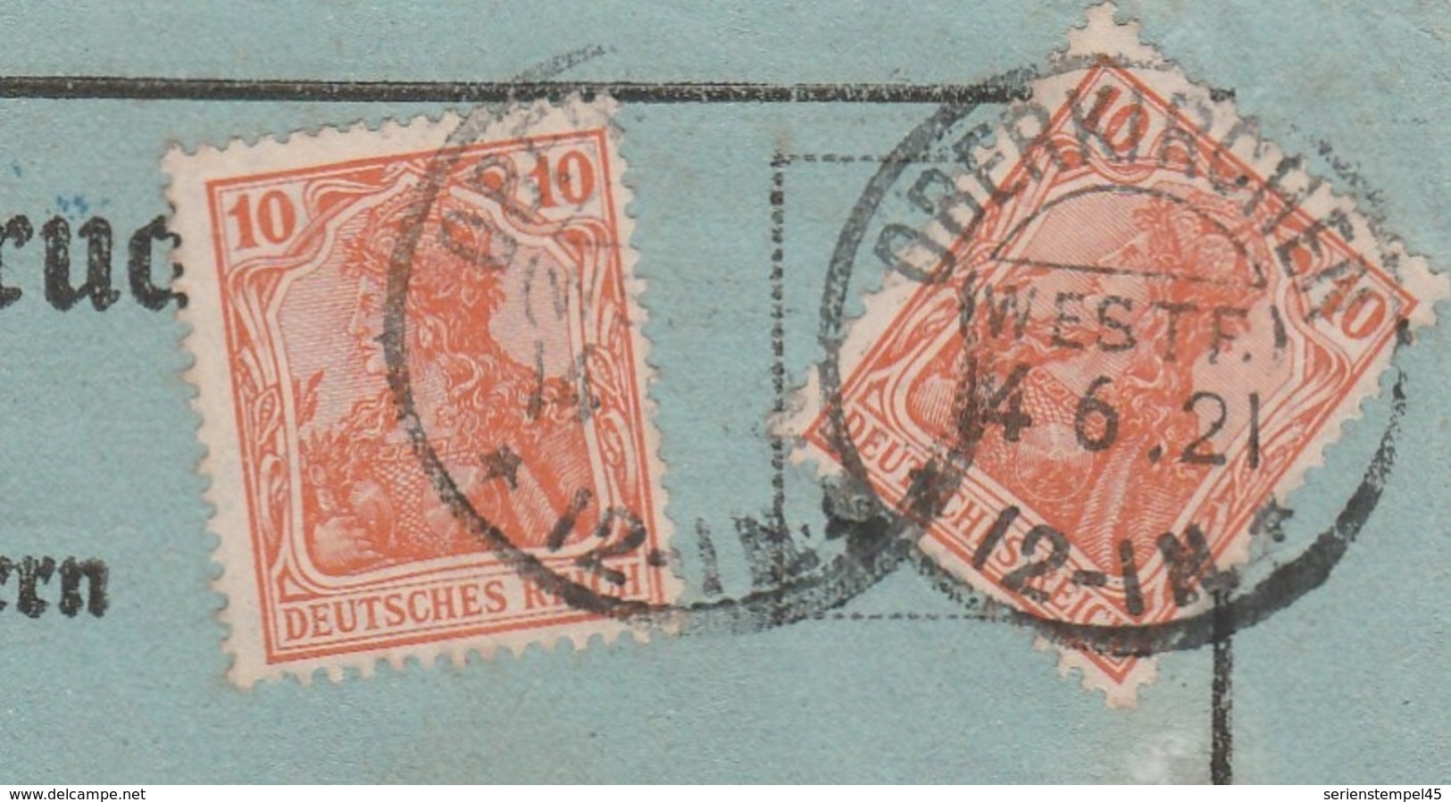 Deutsches Reich Karte Mit Tagesstempel Oberkirchen Westf. 1921 KOS Stempel - Lettres & Documents