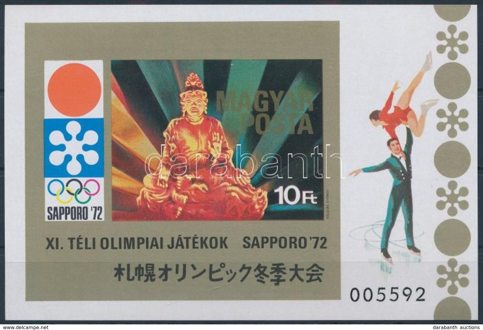 ** 1971 Téli Olimpia (IV.) - Sapporo Vágott Blokk (3.500) - Sonstige & Ohne Zuordnung