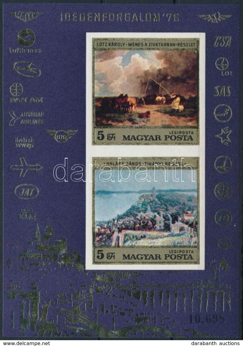 ** 1976 Festmény (XV.) - Idegenforgalom (I.) Vágott Blokk (6.000) - Sonstige & Ohne Zuordnung