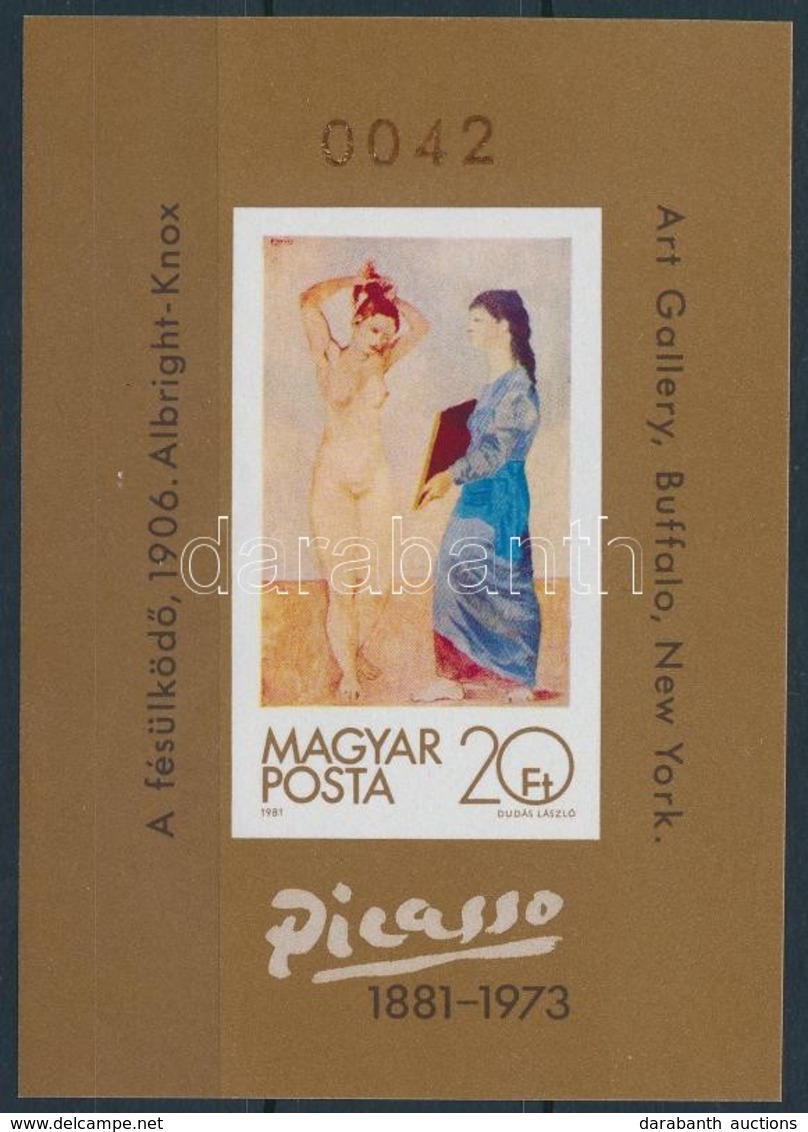 ** 1981 Festmények (XIX.) - Picasso Vágott Blokk (10.000) - Sonstige & Ohne Zuordnung
