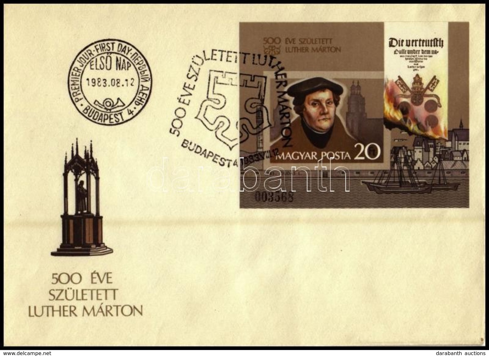 1983 Martin Luther Vágott Blokk FDC-n (4.000) - Sonstige & Ohne Zuordnung