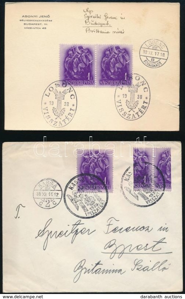 1938 16 Db VISSZATÉRT Bélyegzős Küldemény / 16 Postcards, Covers With VISSZATÉRT Cancellations - Otros & Sin Clasificación