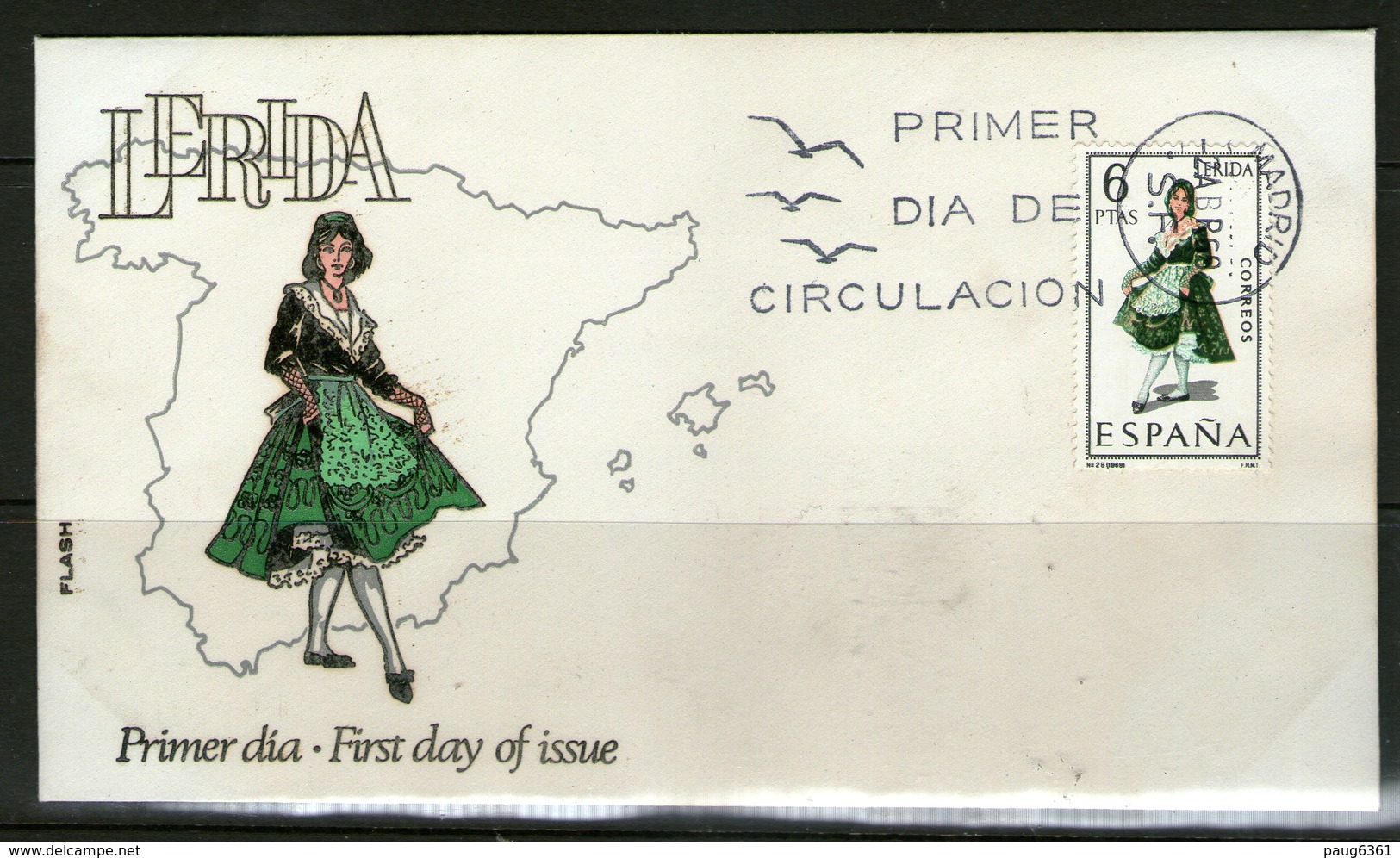 ESPAGNE 1969 5 FDC COSTUME   YVERT  N° - FDC