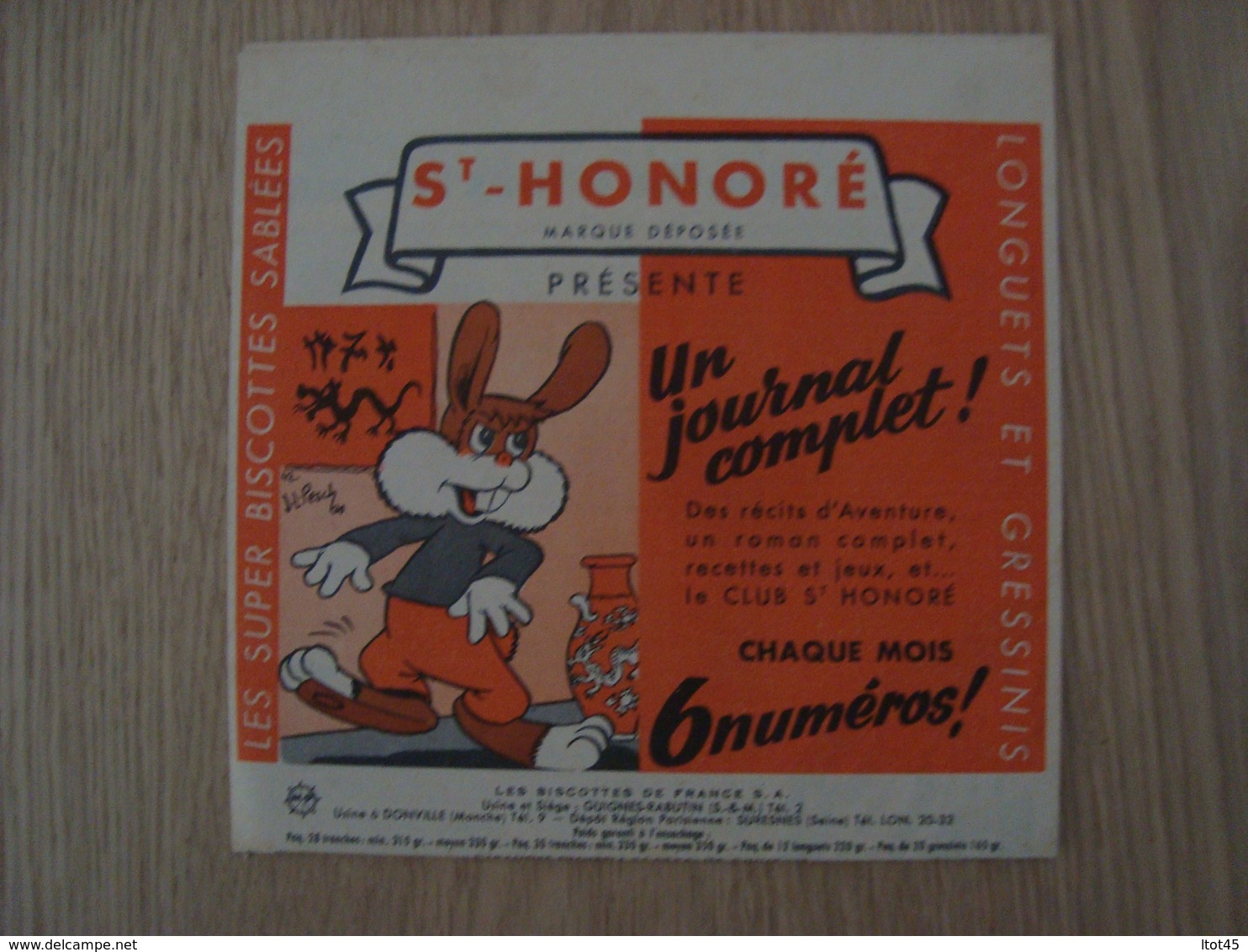 DOCUMENT PUBLICITAIRE BISCOTTES SAINT-HONORE - 1950 - ...