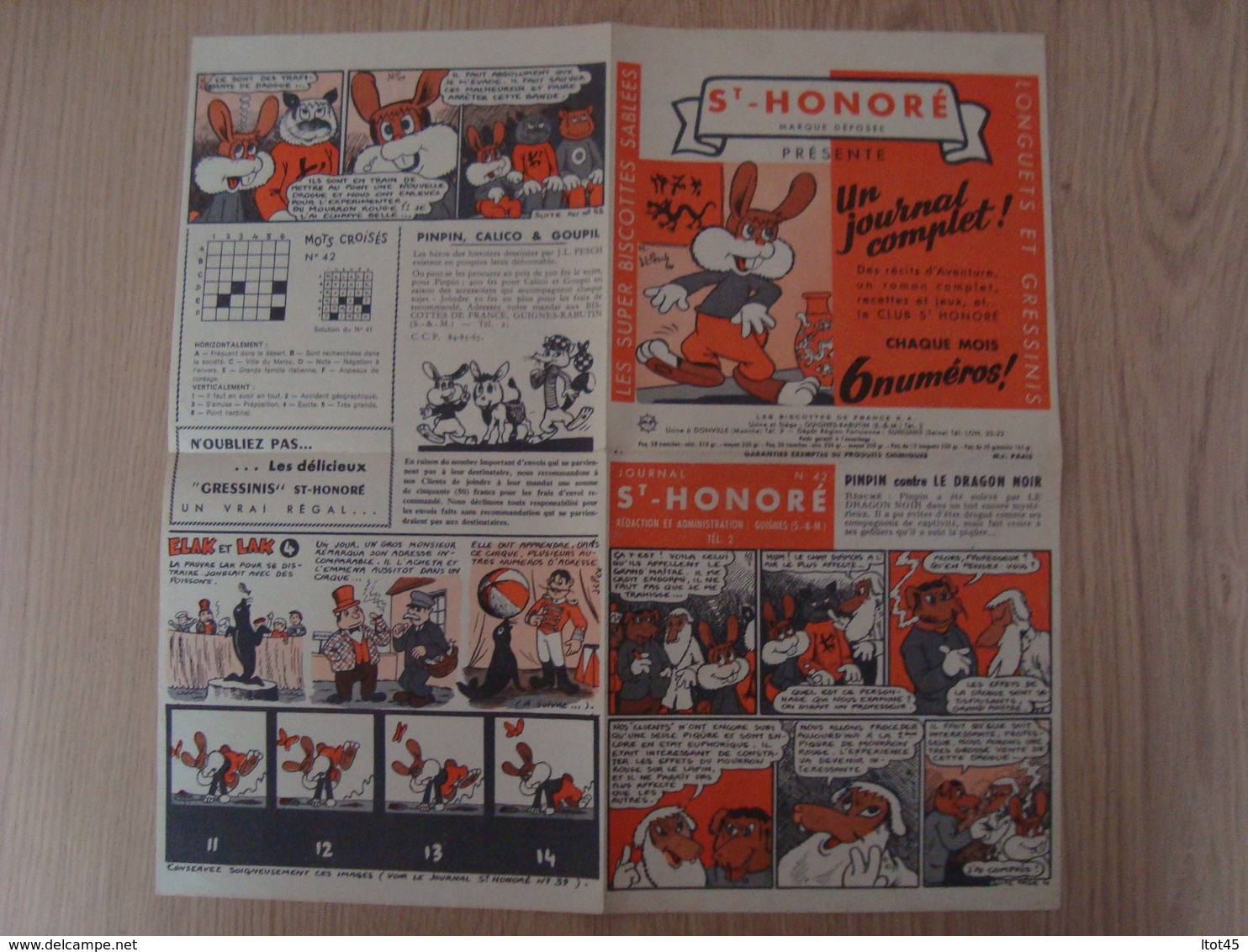 DOCUMENT PUBLICITAIRE BISCOTTES SAINT-HONORE - 1950 - ...