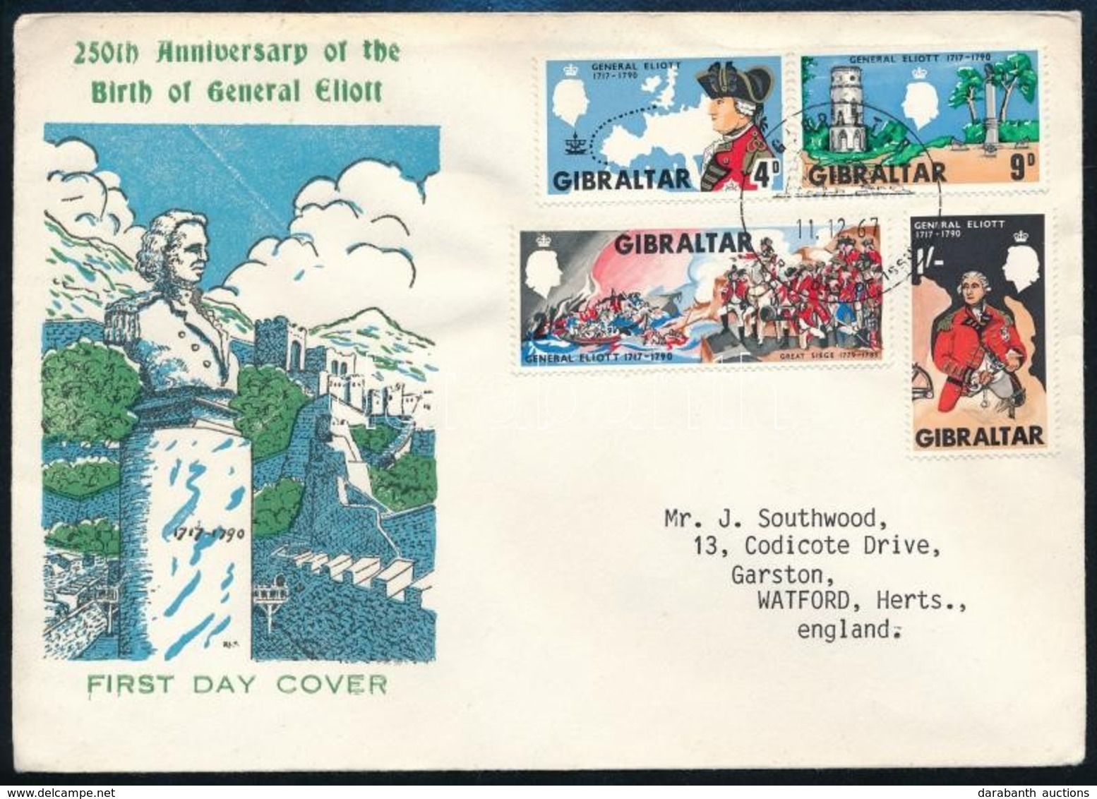 1967 Gibraltár FDC + 1972-1976 Tristan Da Cunha 2 Db FDC - Sonstige & Ohne Zuordnung