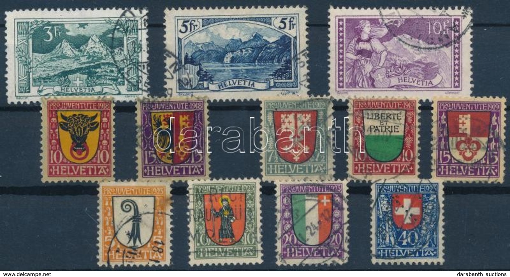 O Svájc 1914-1923 12 Db Bélyeg Stecklapon (Mi EUR 180,-) - Otros & Sin Clasificación