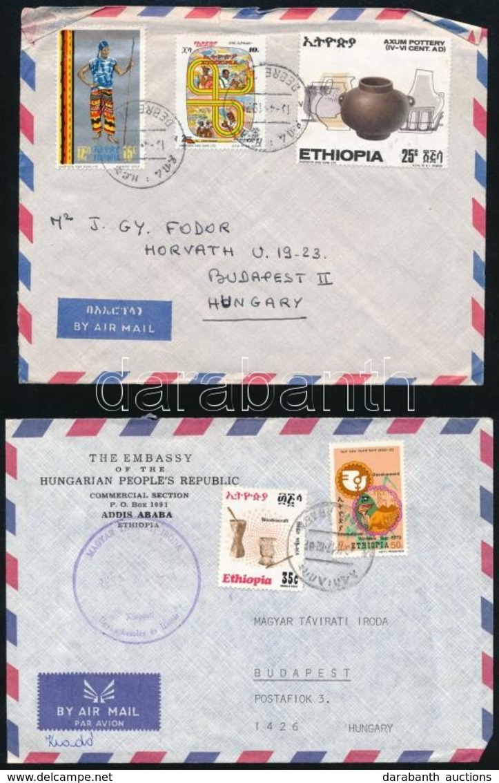 Etiópia 5 Db Küldemény érdekes, Szép Levelekkel - Sonstige & Ohne Zuordnung