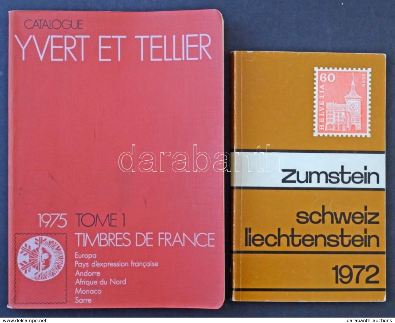 2 Db Katalógus: Yvert 1975 Franciaország + Frankofón Országok I. Kötet + Zumstein 1972 Svájc, Lichtenstein - Otros & Sin Clasificación