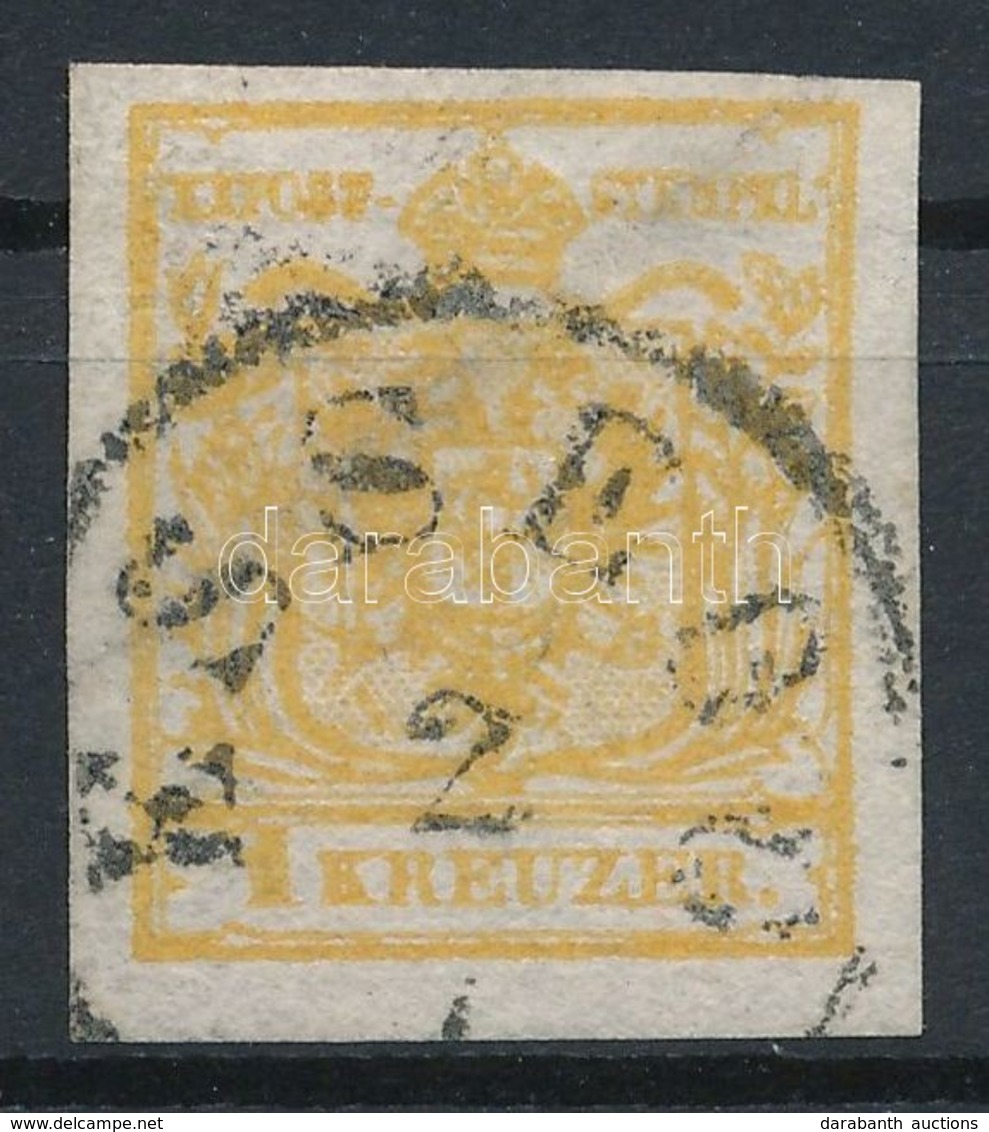 O 1850 1kr HP III Kadmium Sárga / Cadmium Yellow 'ESSEGG' Certificate: Strakosch - Otros & Sin Clasificación