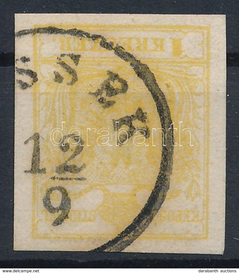 O 1850 1kr MP III Krómsárga / Chrome Yellow '(SI)SSEK' Certificate: Strakosch - Otros & Sin Clasificación