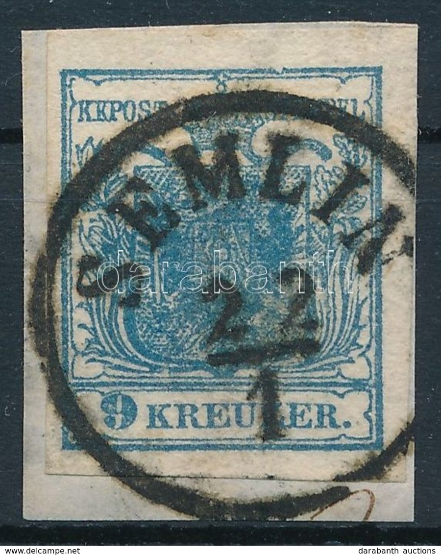 1850 9kr HP IIb Sötétkék, Kiemelt Középrésszel / Dark Blue, Highlighted Middle Part 'SEMLIN' Certificate: Steiner - Otros & Sin Clasificación