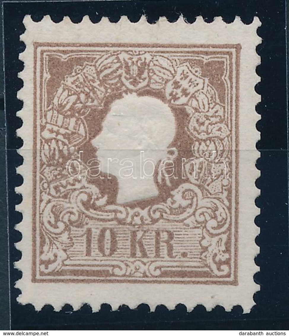 (*) 1858 10kr 1866-os újnyomata, Sötétbarna Színű Bélyeg Certificate: Strakosch - Otros & Sin Clasificación