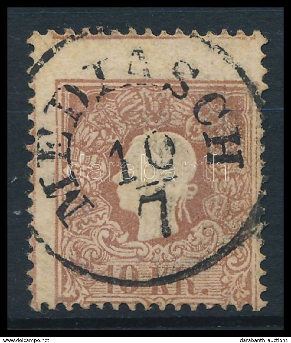 O 1858 10kr II Világos Barna, 2 Oldalon Képbe Fogazott / Light Brown With Shifted Perforation 'MEDIASCH' Certificate: St - Altri & Non Classificati