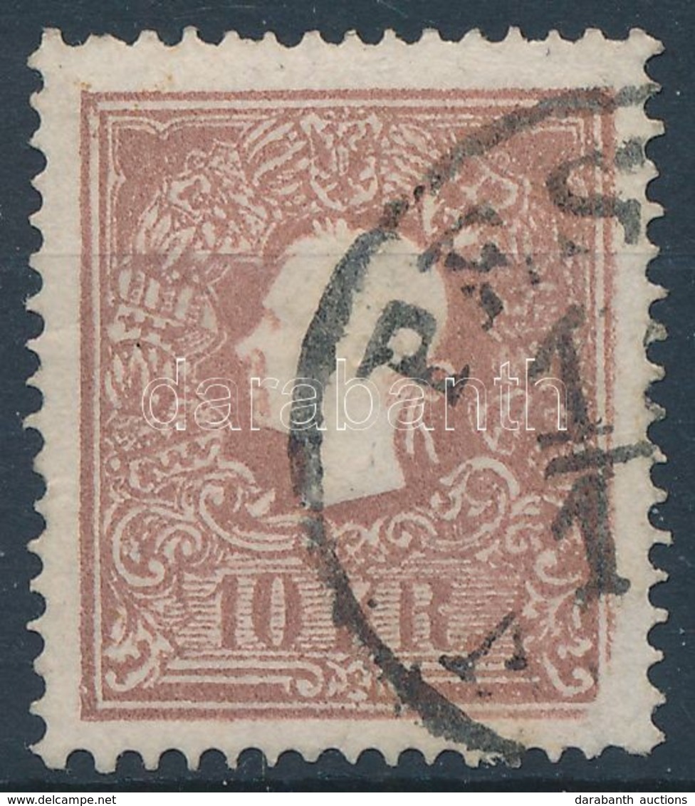 O 1858 10kr II. Centrált, Festékfoltok A Fejen / Centered, Paint Spots On The Head 'PES(TH)' - Otros & Sin Clasificación